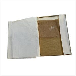 1PR Vintage HANES JEWELITES SHEER NYLON STOCKINGS - Soft Gold Demi Toe 9.5 Med